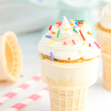 Air Fryer Ice Cream Cone Cupcakes