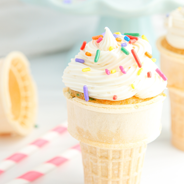 Air Fryer Ice Cream Cone Cupcakes