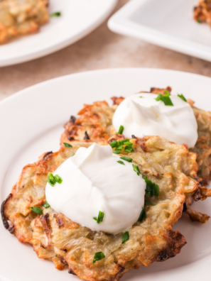 Golden, shatteringly crispy potato latkes with a fluffy center &mdash; no pot of splattering oil required. The moisture secret makes all the difference.