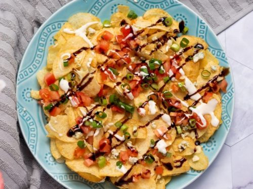 Air Fryer Ultimate Potato Chip Nachos - Fork To Spoon