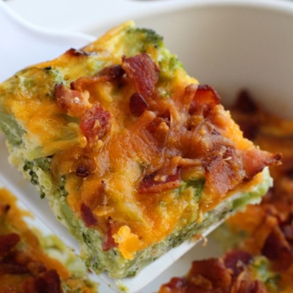 Air Fryer Low Carb Breakfast Casserole with Bacon Broccoli and Cheddar ...