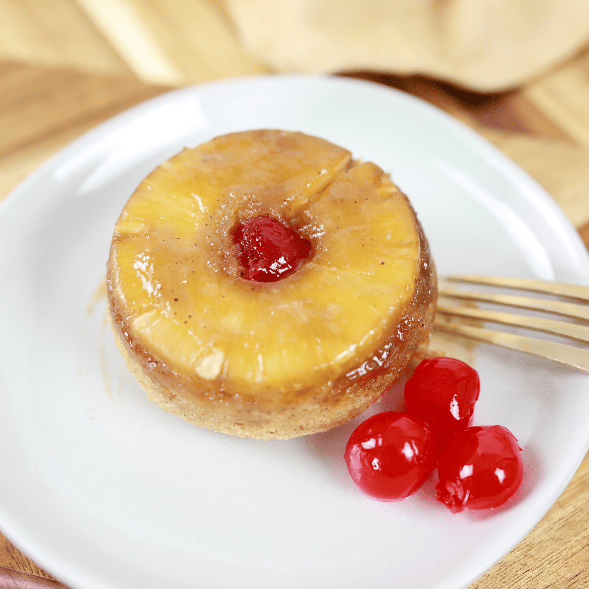 Air Fryer Pineapple Upside-Down Cake for Two