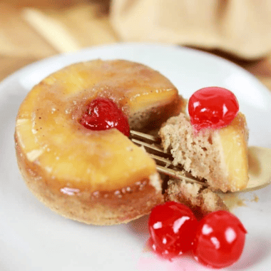 Air Fryer Pineapple Upside-Down Cake for Two