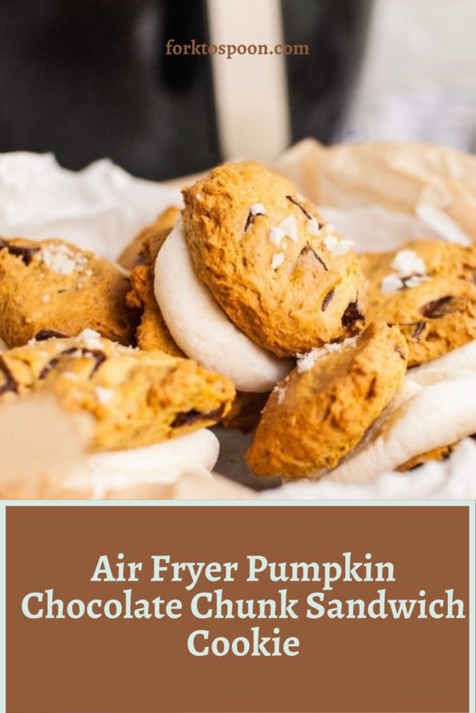 Air Fryer Pumpkin Chocolate Chunk Sandwich Cookie