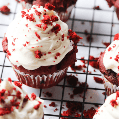 Air Fryer Red Velvet Cupcakes