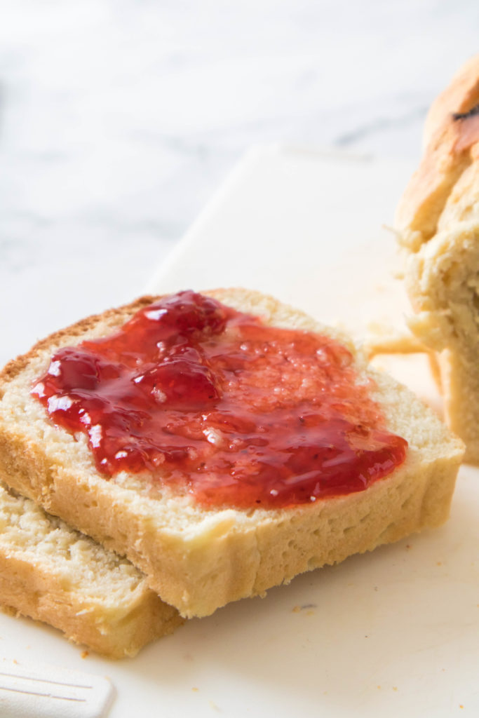 slice of bread with jelly on it