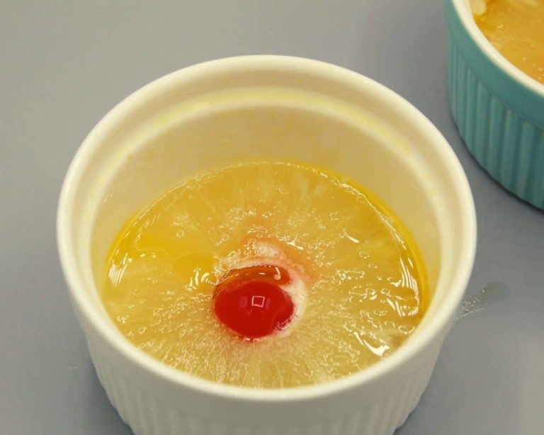 Air Fryer Pineapple UpsideDown Cake for Two Fork To Spoon