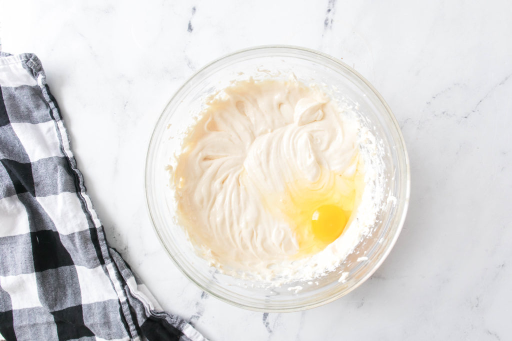 cheesecake ingredients in a bowl