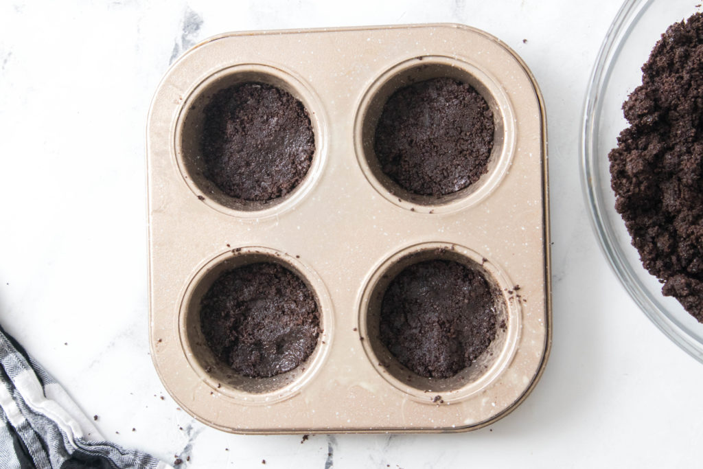 crust pressed into muffin tin