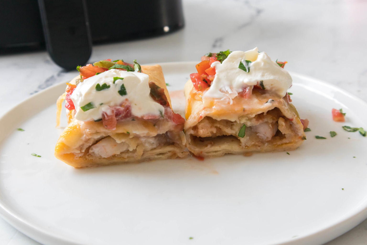 Air Fryer Shrimp Chimichangas Fork To Spoon