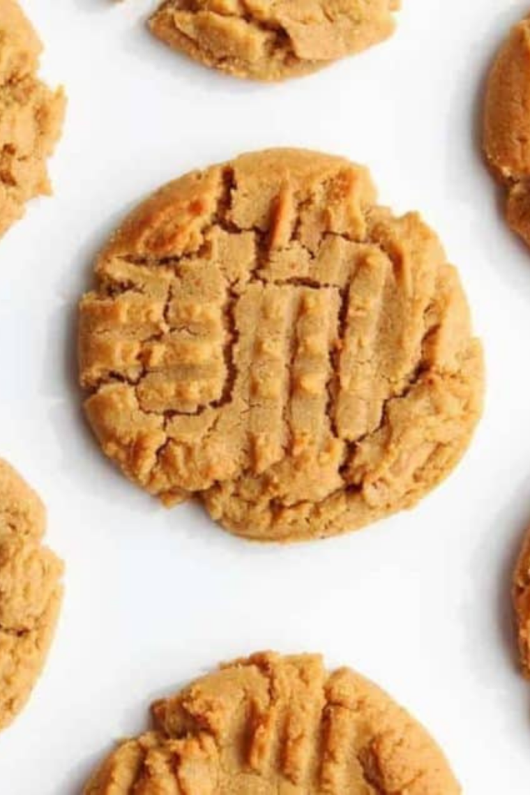 soft air fryer peanut butter cookies made with three ingredients