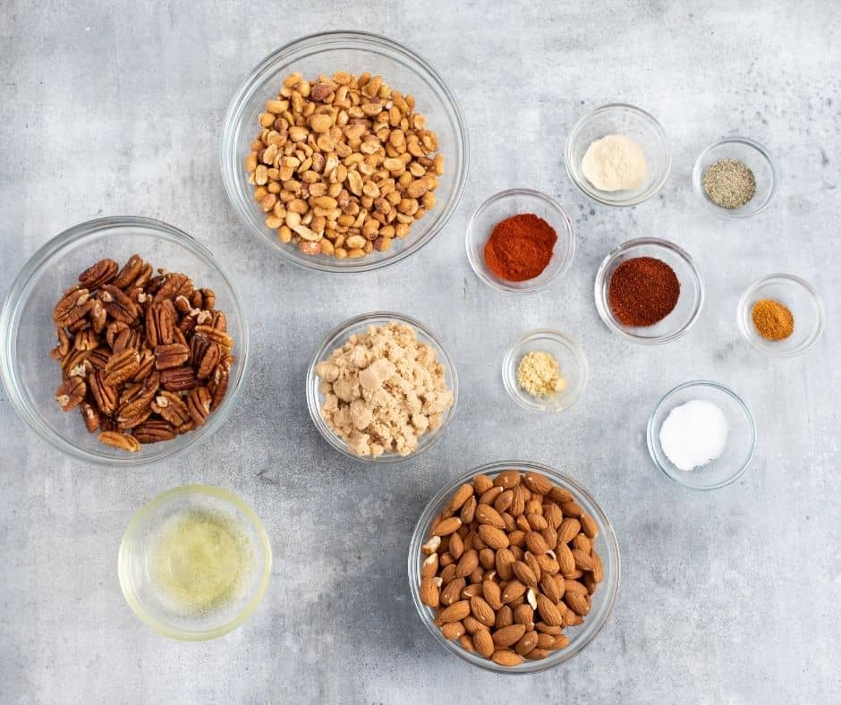 Ingredients Needed For Air Fryer Barbecue Roasted Mixed Nuts