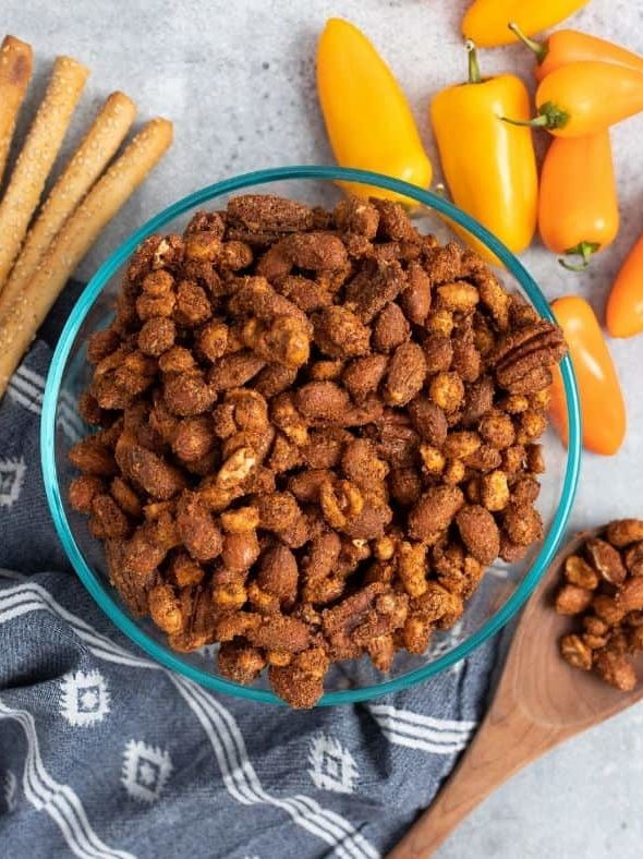 Air Fryer Roasted Mix Nuts Fork To Spoon