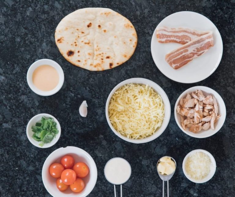 Air Fryer Copycat Panera Flatbread Chipotle Chicken and Bacon Pizza