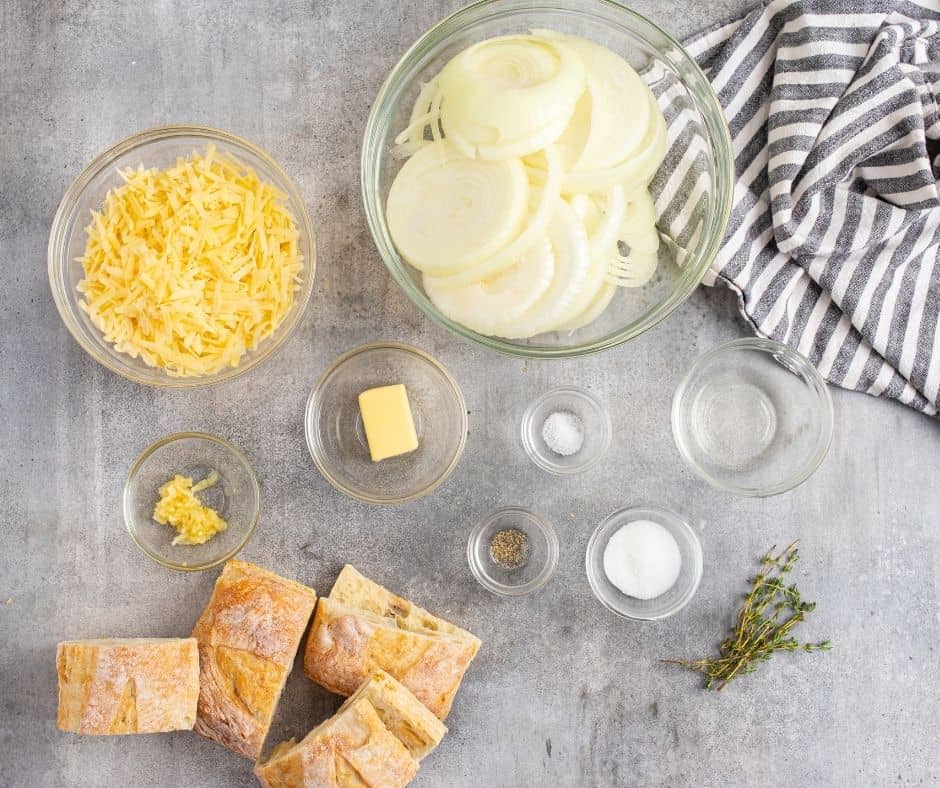 Ingredients Needed For Air Fryer French Onion Cheese Bread