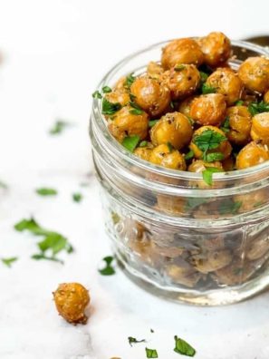 Air Fryer Garlic and Herb Roasted Chickpeas