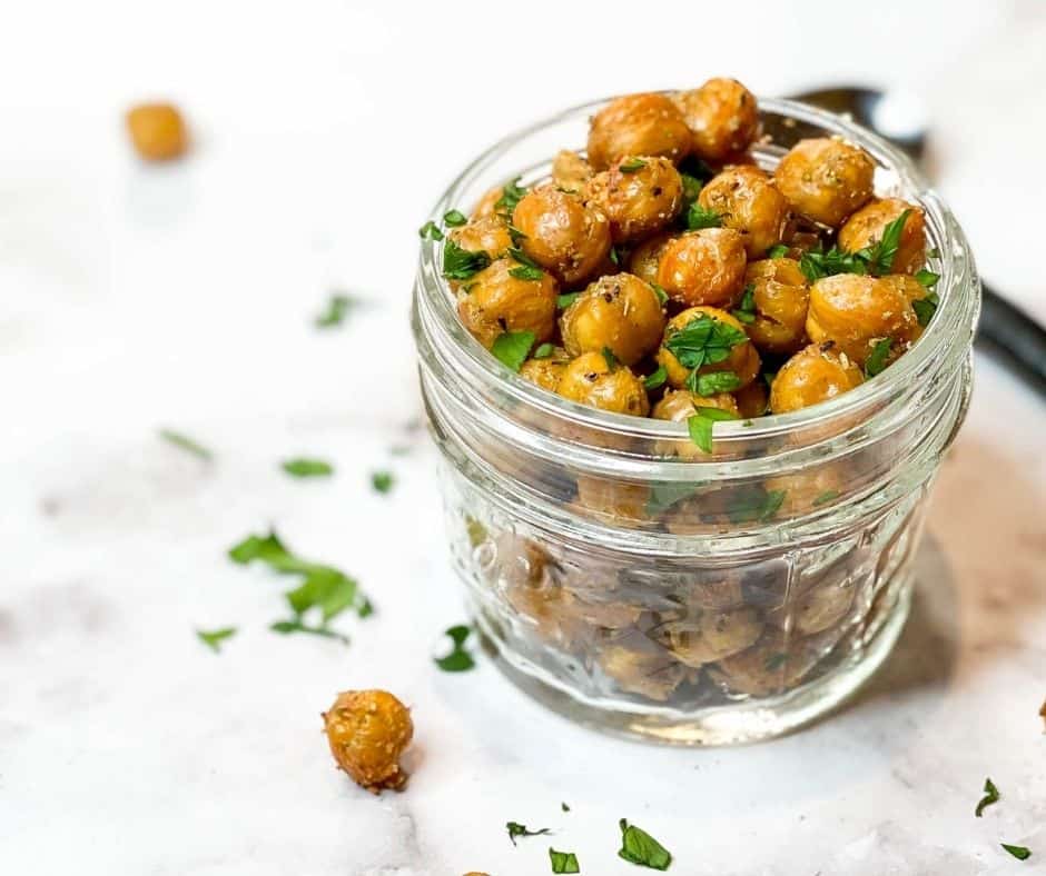 Easy Garlic & Herb Roasted Chickpeas Recipe