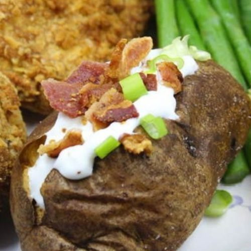 Air Fryer Jacket Potatoes Fork To Spoon