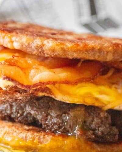 Air Fryer Sausage McGriddle Breakfast Sandwich (McDonald’s Keto Copycat Recipe)