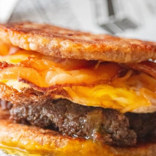 Air Fryer Sausage McGriddle Breakfast Sandwich (McDonald’s Keto Copycat ...