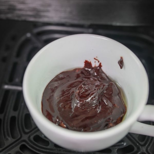Air Fryer Brownie in a Mug Fork To Spoon
