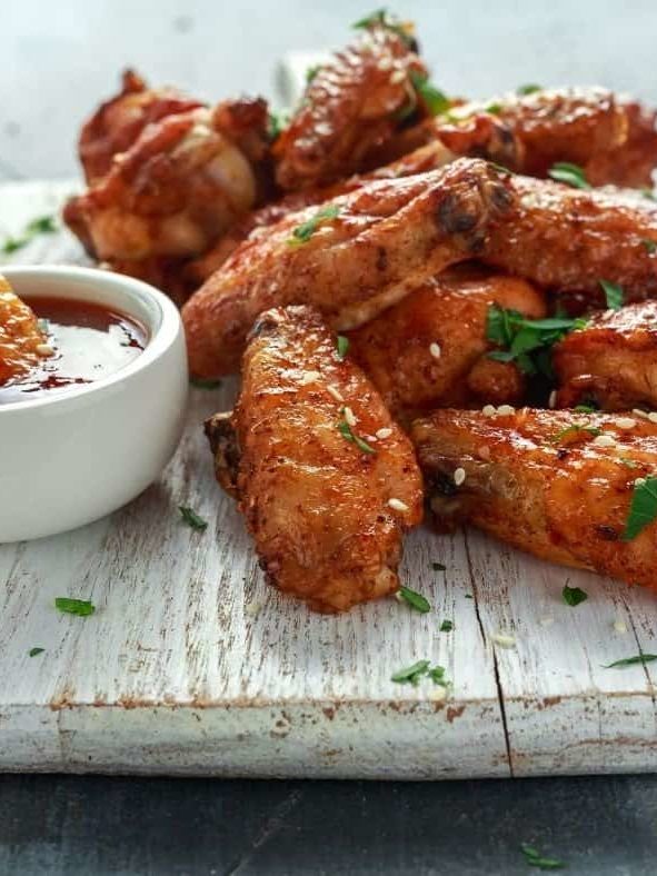 Air Fryer Chinese Salt And Pepper Chicken Wings Fork To Spoon