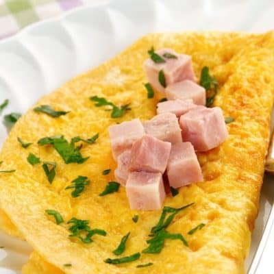Air Fryer Ham And Cheese Omelette