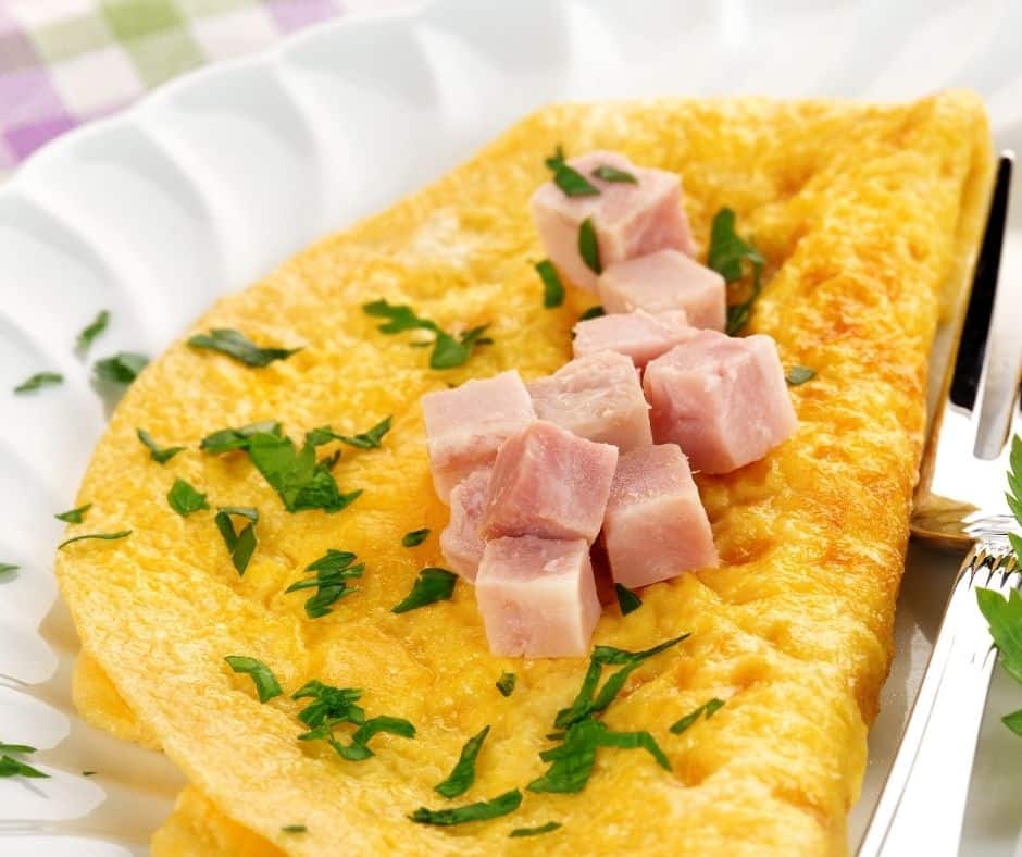 Air Fryer Ham And Cheese Omelette