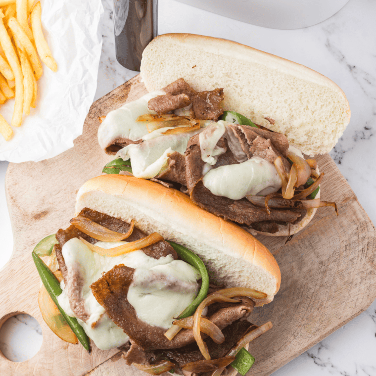 Crispy and juicy Air Fryer Steak Umms served on a plate, perfect for sandwiches or a quick meal.