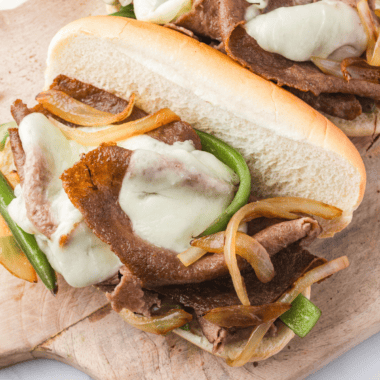 Crispy and juicy Air Fryer Steak Umm slices served on a plate, ready to enjoy.