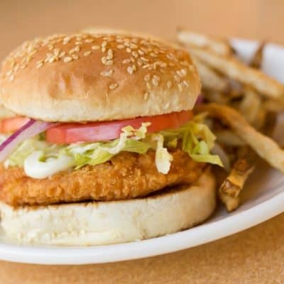 Air Fryer Chicken Patty Sandwiches