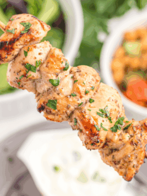 Easy Air Fryer Cilantro Lime Chicken Skewers