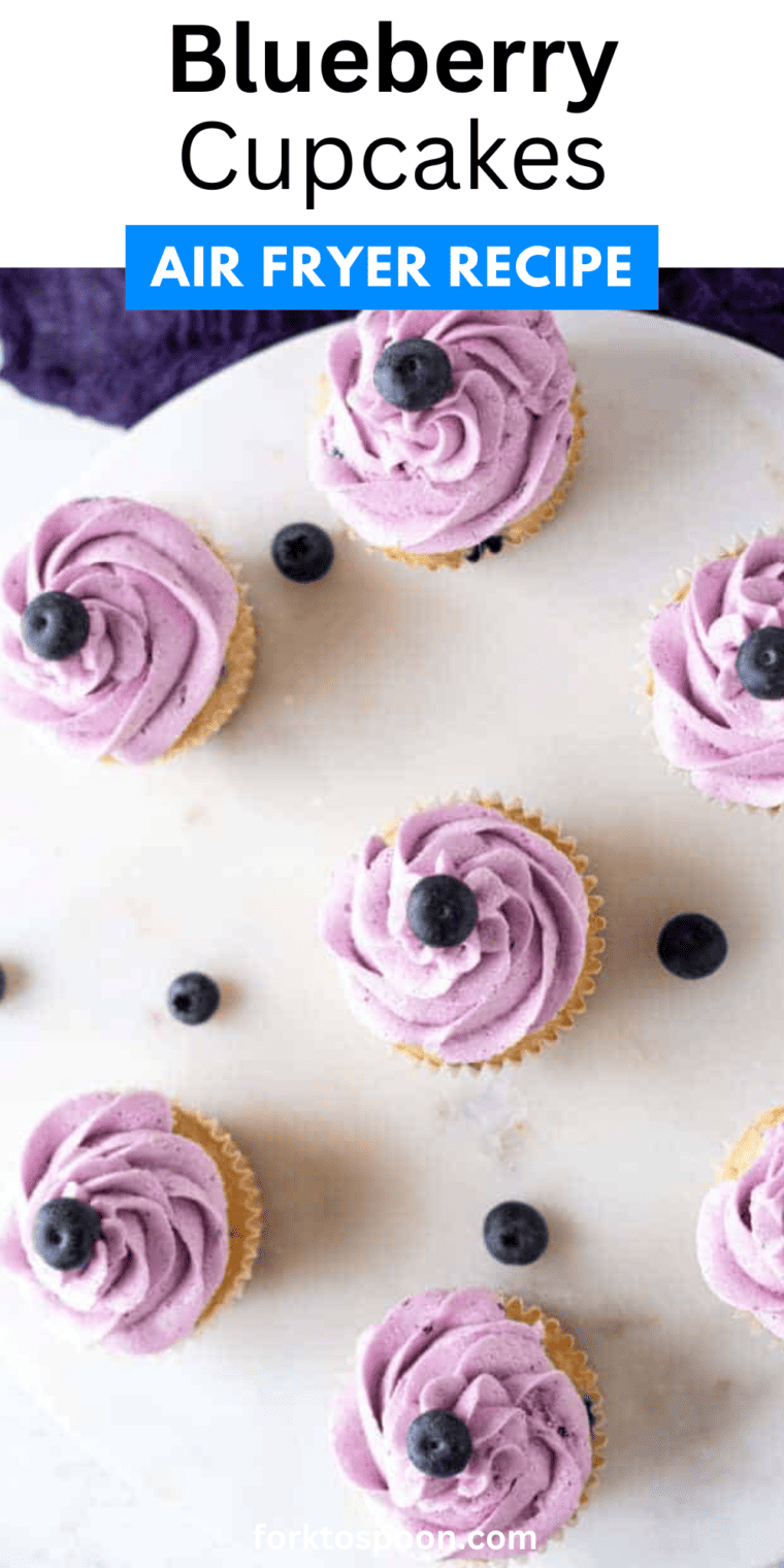 Air Fryer Blueberry Cupcakes are amazing! With the blueberry season almost upon us, I wanted to come up with a great blueberry-inspired recipe.