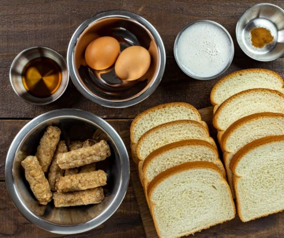 Ingredients Needed For Air Fryer French Toast And Sausage Roll-Ups