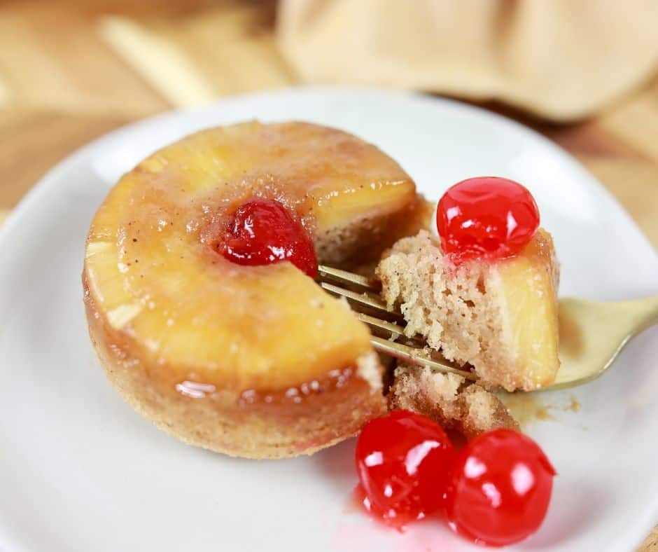 Air Fryer Pineapple Upside-Down Cake for Two