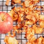 air fryer apple chips on wire rack