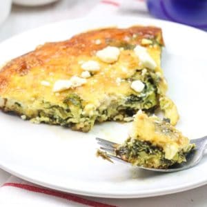 Air Fryer Asparagus, Spinach, and Cheese Frittata