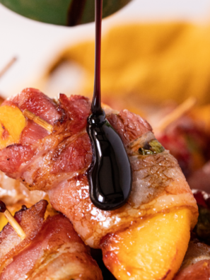 Air Fryer Bacon Wrapped Peaches