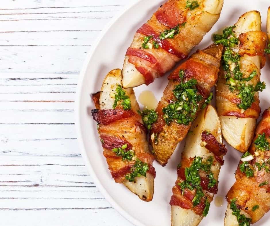 Air Fryer Bacon Wrapped Potatoes