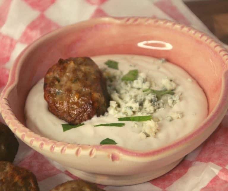 Air Fryer Blue Cheese Meatballs Fork To Spoon