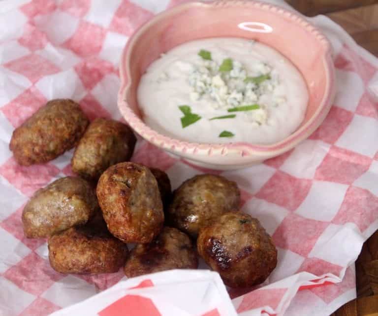 Air Fryer Blue Cheese Meatballs Fork To Spoon
