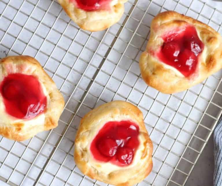 Air Fryer Cherry Cream Cheese Danish - Fork To Spoon