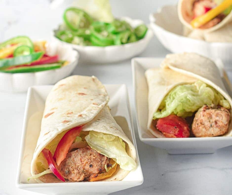 Air Fryer Chicken Tikka Tortilla Wraps
