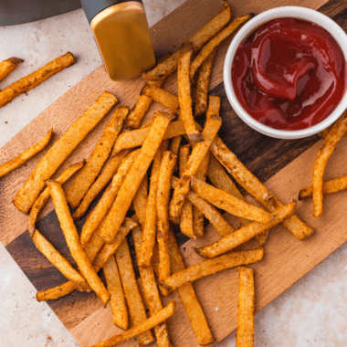 Crispy, healthy, and easy to make, Air Fryer Jicama Fries are a low-carb alternative to regular fries, perfect for a tasty snack or side dish