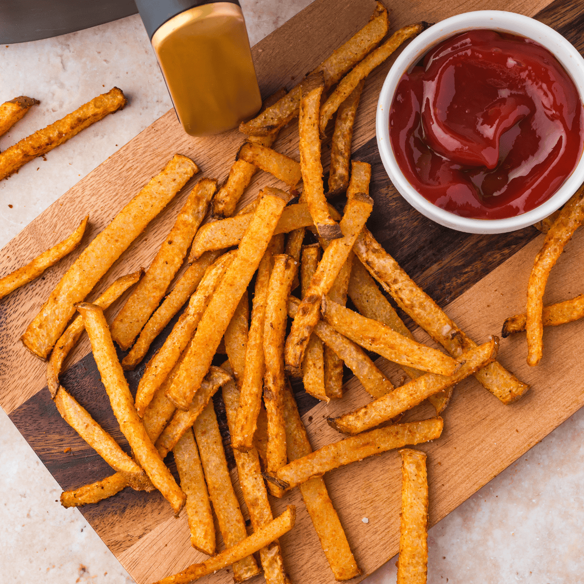 Air Fryer Jicama Fries served crispy and golden, a healthier low-carb snack or side dish.