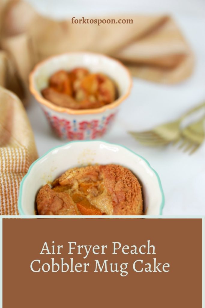Air Fryer Peach Cobbler Mug Cake