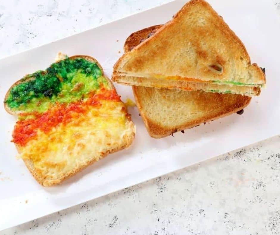 Air Fryer Rainbow Grilled Cheese