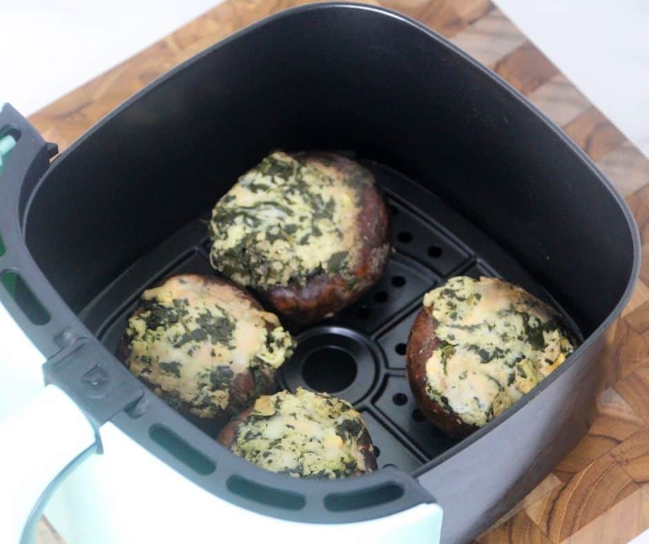 How To Make Air Fryer Stuffed Mushrooms with Spinach Stuffing