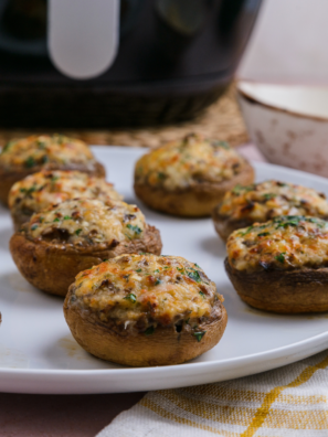 Air Fryer Stuffed Mushrooms with Spinach