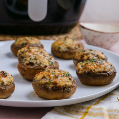 Air Fryer Stuffed Mushrooms with Spinach